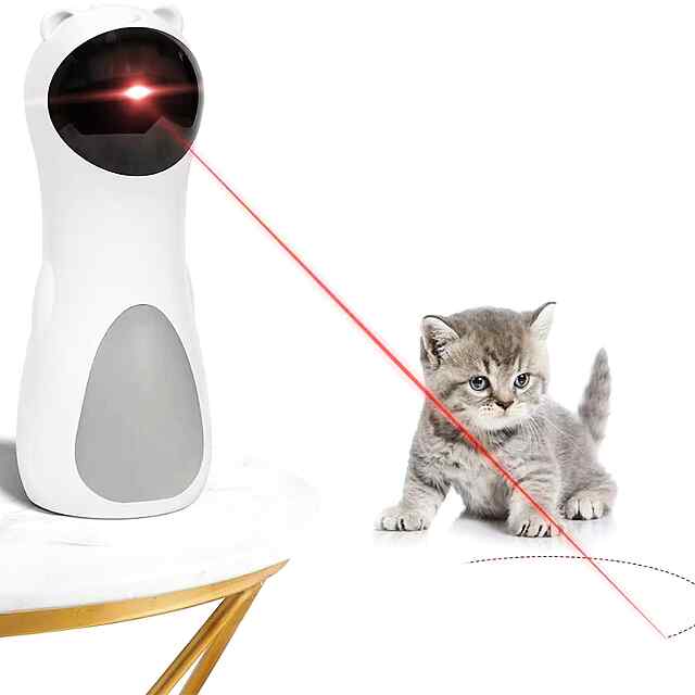 Автоматична лазерна іграшка для котів. Активні та рухливі ігри. USB живлення. 5 режимів руху. Компактний розмір. Купити в Україні.
