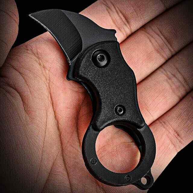 Складаний ніж червоний з ланцюжком для перенесення на шиї